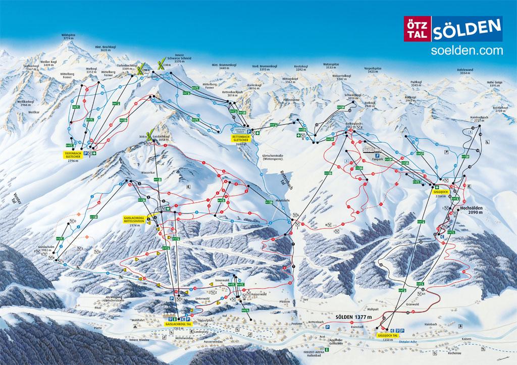 Skigebiet Sölden Winterpanorama