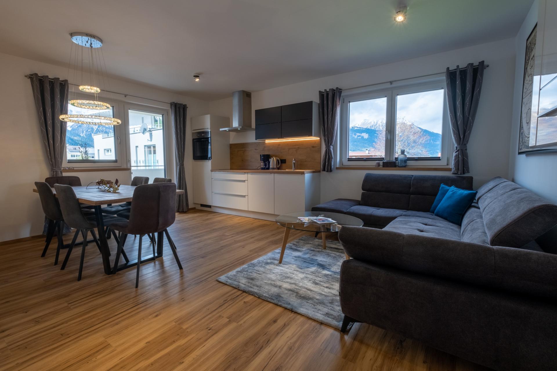 Wohn- und Essbereich im Apartment Nora